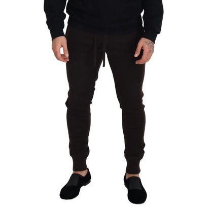 Dolce & Gabbana Brown Cashmere Trousers Bottoms Drawstring Pants