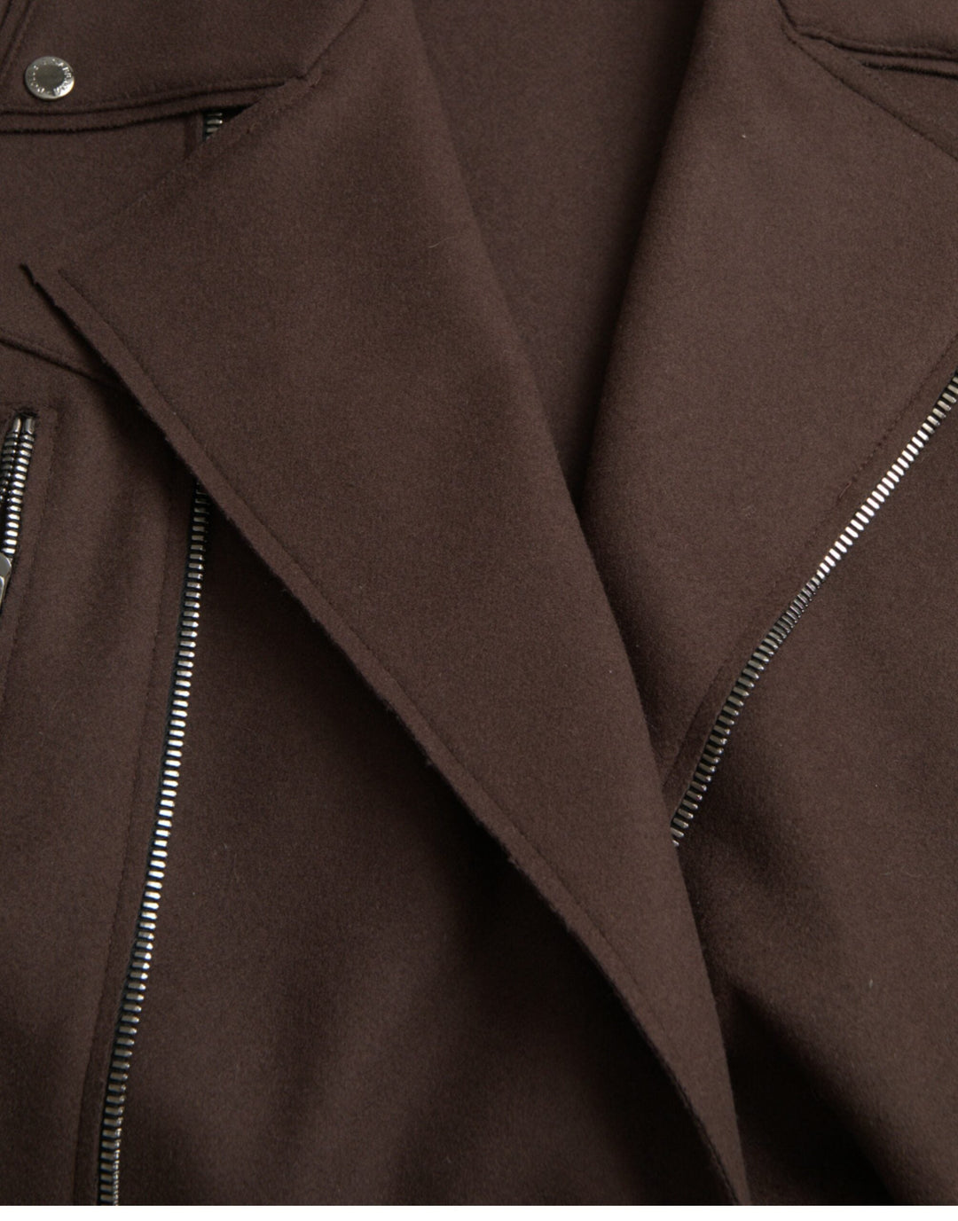 Dolce &amp; Gabbana Bomber Jackets - Brown Coat Short Biker Wool Jacket