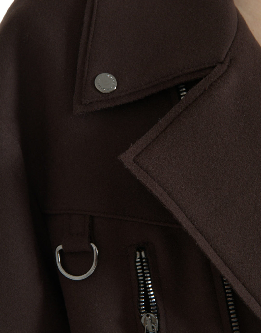 Dolce &amp; Gabbana Bomber Jackets - Brown Coat Short Biker Wool Jacket