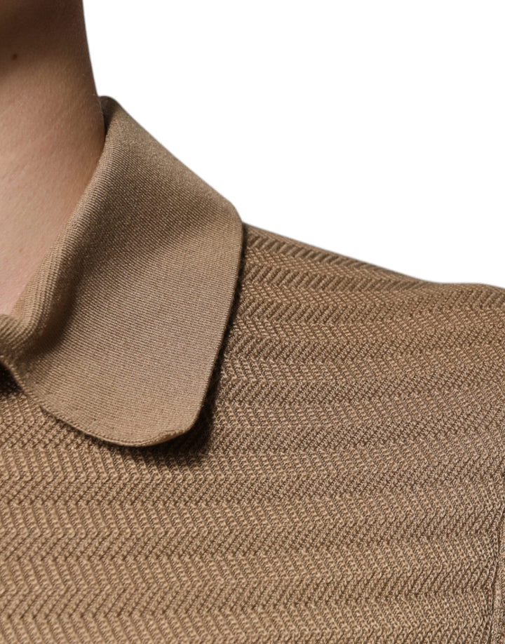 Dolce &amp; Gabbana Brown Collared Short Sleeves Polo T-shirt