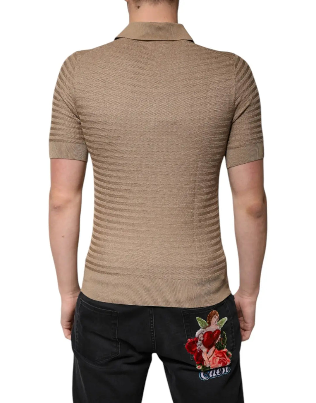 Dolce &amp; Gabbana Brown Collared Short Sleeves Polo T-shirt