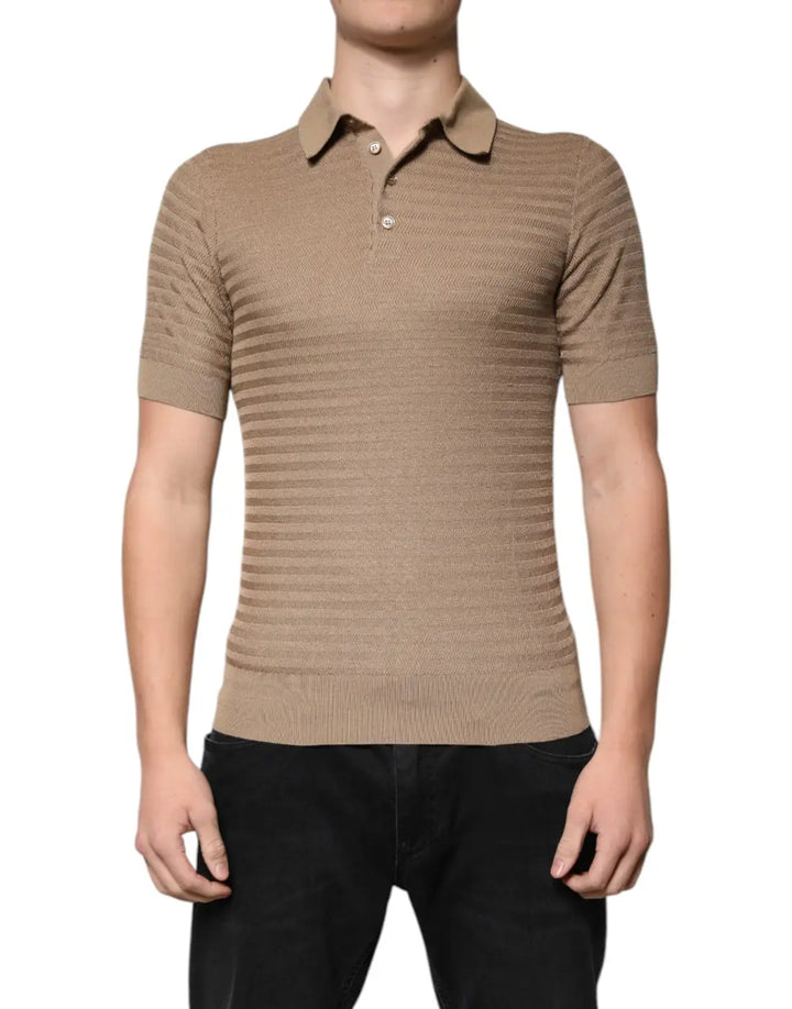 Dolce &amp; Gabbana Brown Collared Short Sleeves Polo T-shirt