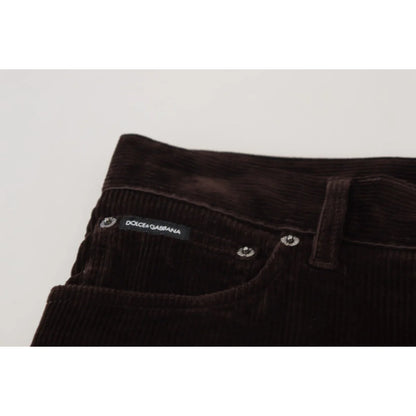 Dolce & Gabbana Brown Corduroy Men Casual Trouser Pants