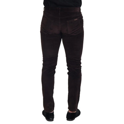 Dolce & Gabbana Brown Corduroy Men Casual Trouser Pants