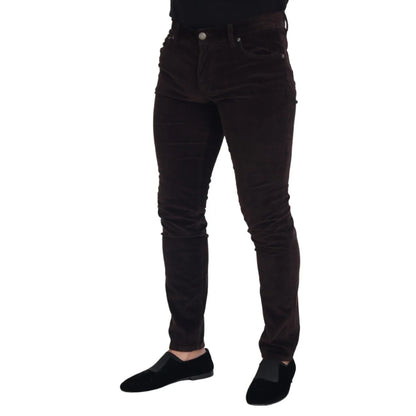 Dolce & Gabbana Brown Corduroy Men Casual Trouser Pants