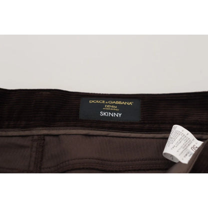 Dolce & Gabbana Brown Corduroy Men Casual Trouser Pants