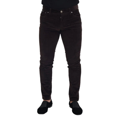 Dolce & Gabbana Brown Corduroy Men Casual Trouser Pants