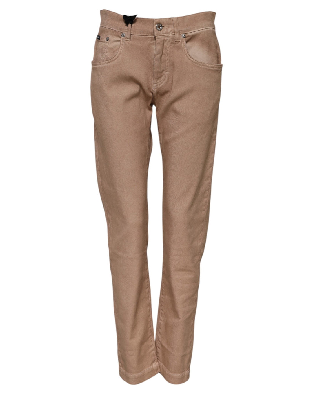 Dolce &amp; Gabbana Brown Cotton Boyfriend Denim Trousers Jeans