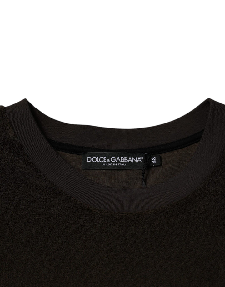Dolce &amp; Gabbana Brown Cotton Crew Neck Short Sleeves T-shirt