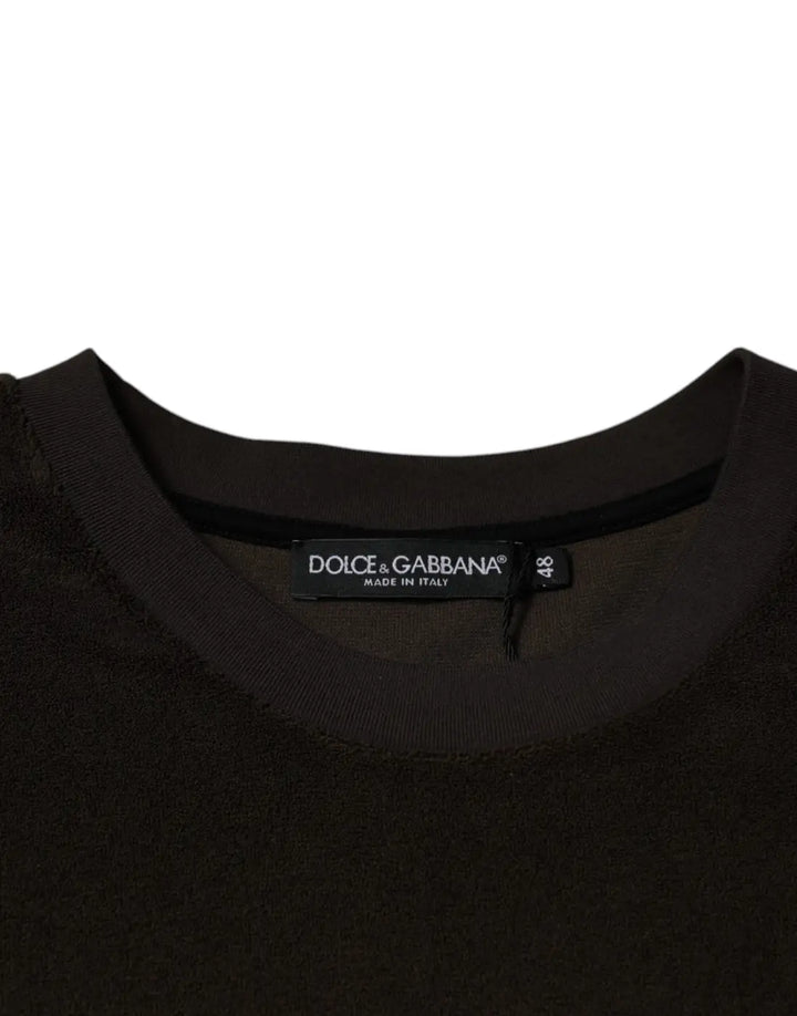 Dolce &amp; Gabbana Brown Cotton Crew Neck Short Sleeves T-shirt