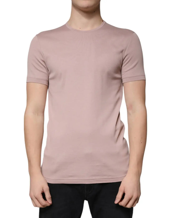 Dolce &amp; Gabbana Brown Cotton Short Sleeves Round Neck T-shirt