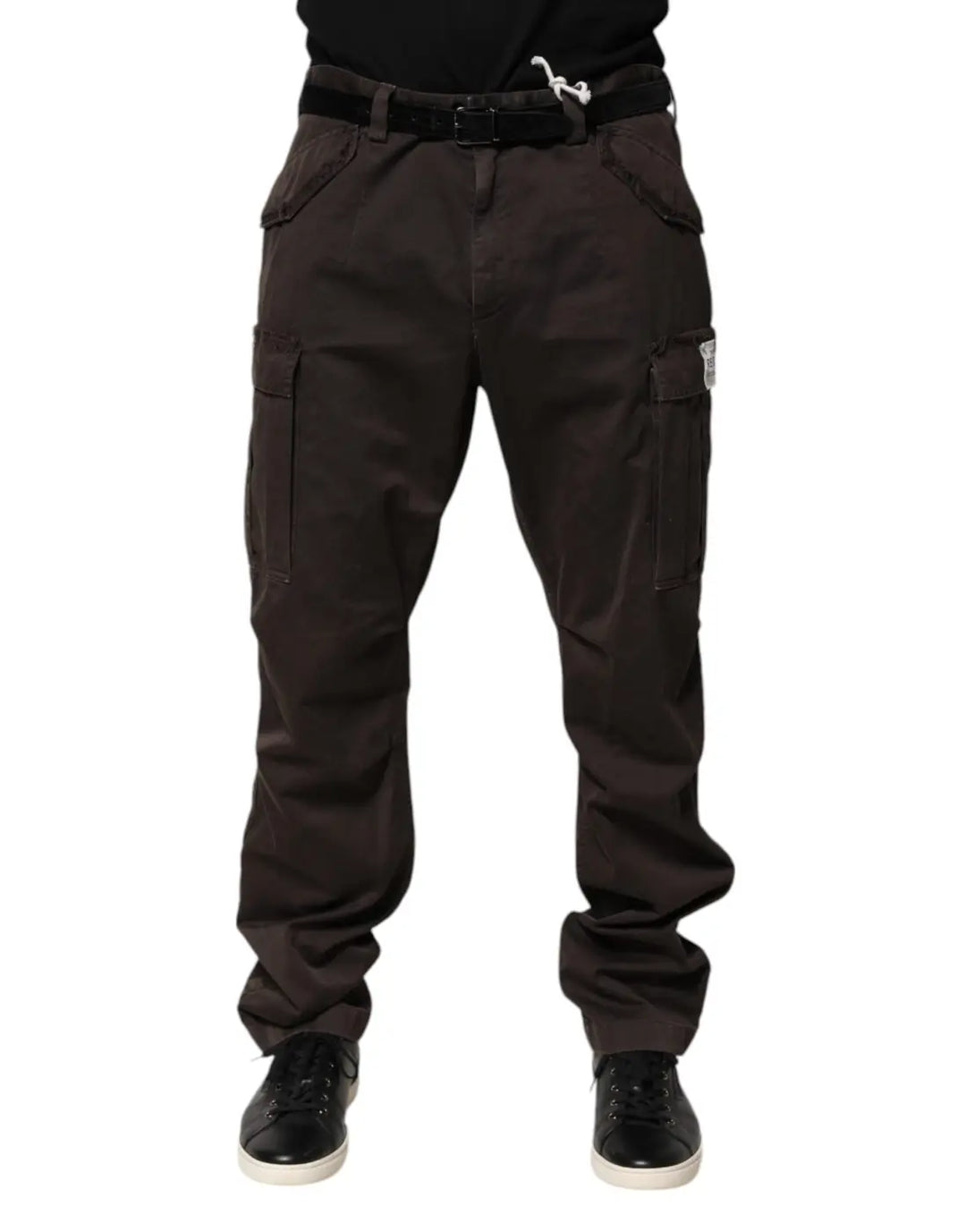 Dolce &amp; Gabbana Brown Cotton Stretch Cargo Men Trouser Pants
