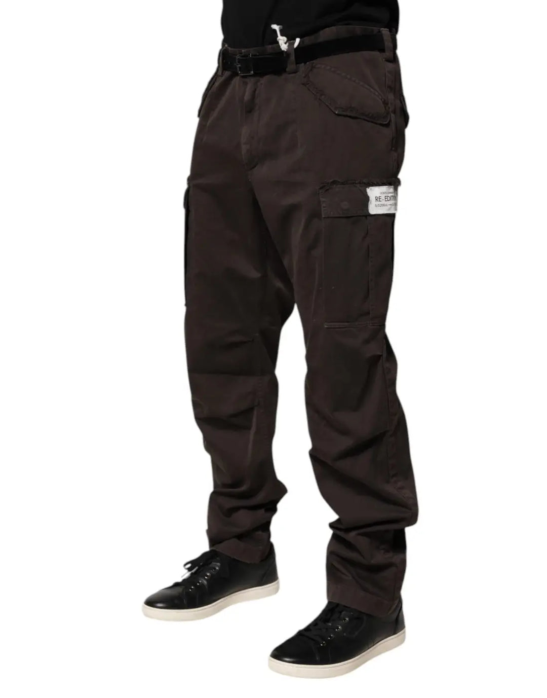 Dolce &amp; Gabbana Brown Cotton Stretch Cargo Men Trouser Pants