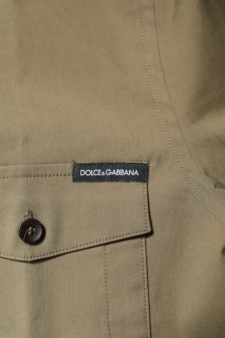 Dolce &amp; Gabbana Brown Cotton Stretch Casual Long Sleeves Shirt