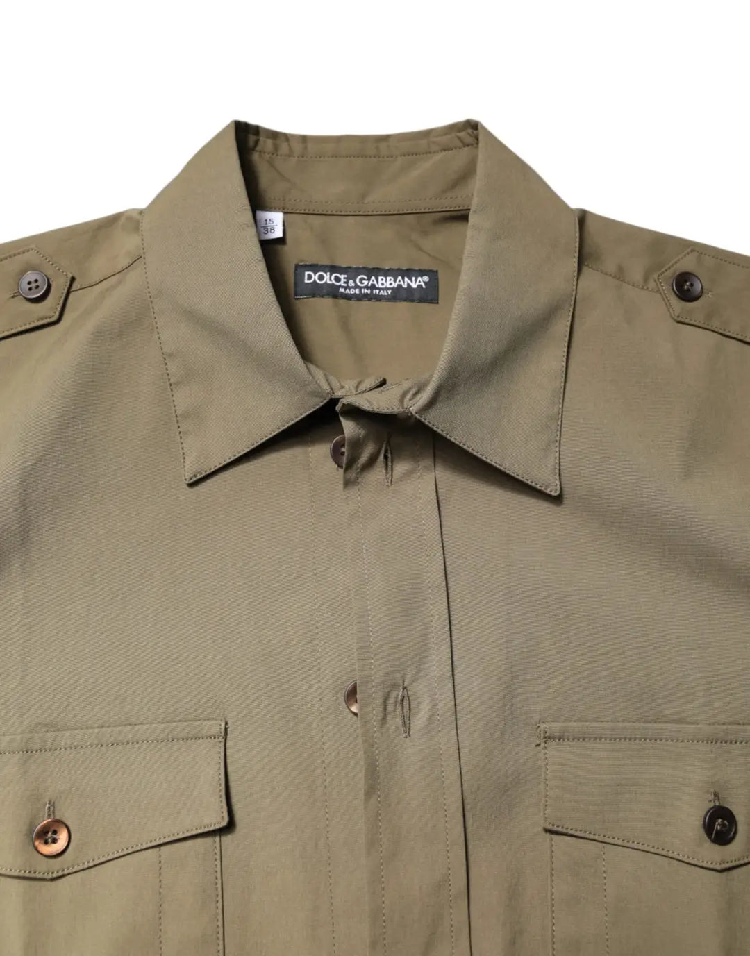 Dolce &amp; Gabbana Brown Cotton Stretch Casual Long Sleeves Shirt