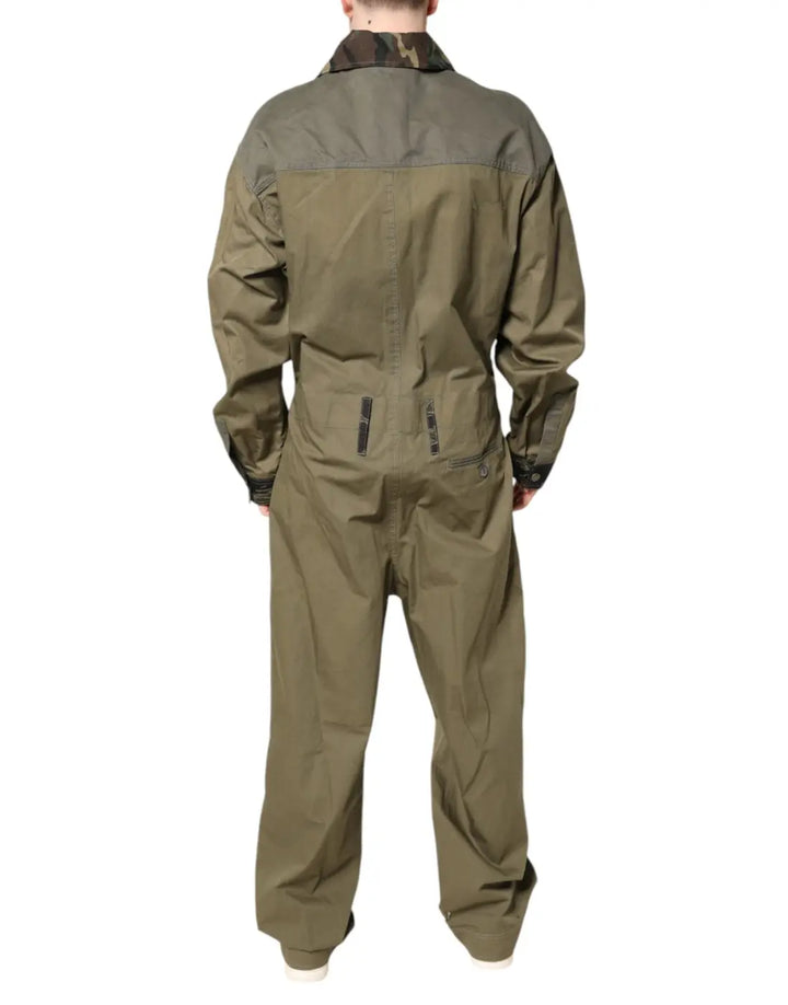 Dolce &amp; Gabbana Brown Cotton Stretch Shirt Pants Casual Set