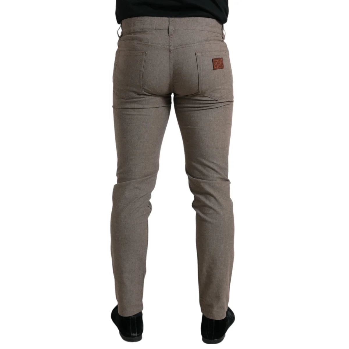 Dolce & Gabbana Brown Cotton Stretch Skinny Men Pants