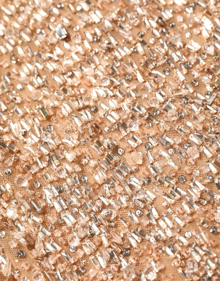 Dolce &amp; Gabbana Brown Crystal Embellished Mermaid Gown Dress