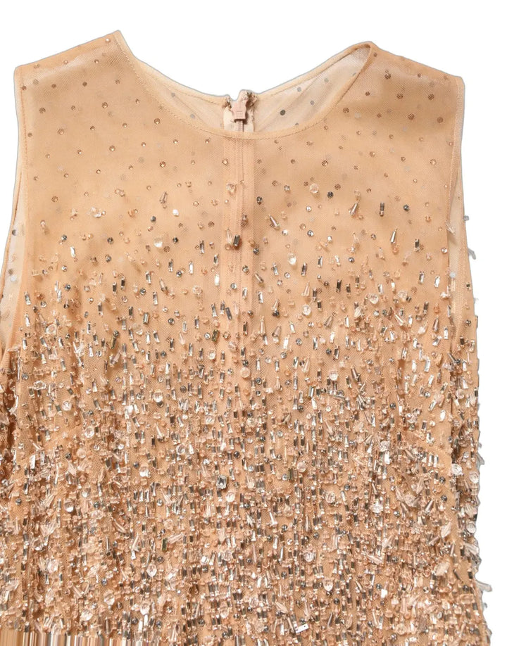 Dolce &amp; Gabbana Brown Crystal Embellished Mermaid Gown Dress