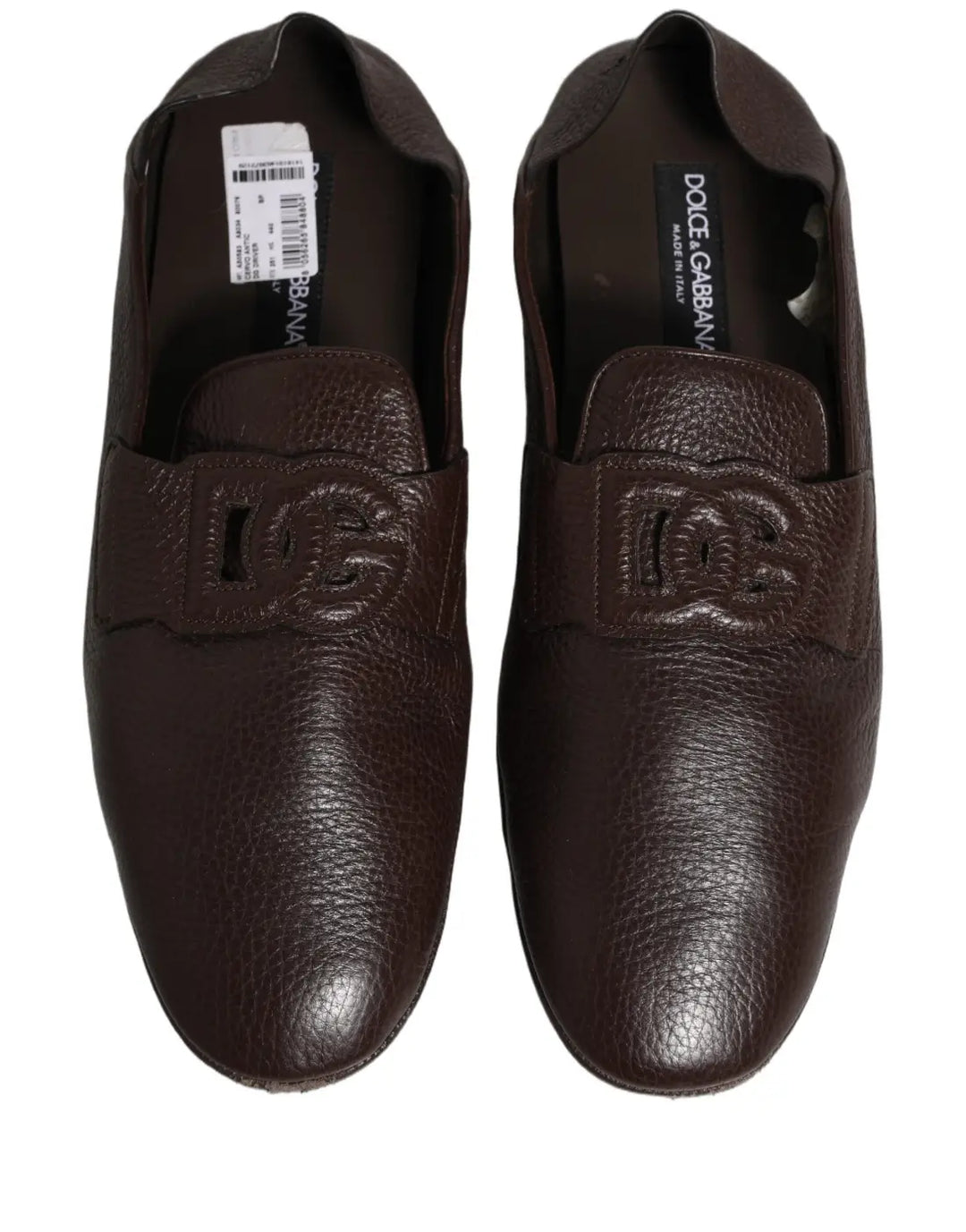 Dolce &amp; Gabbana Brown Deerskin Leather Driver Loafers Shoes