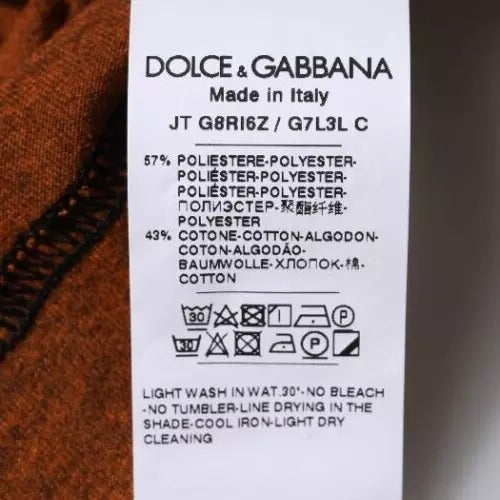 Dolce &amp; Gabbana Brown Dg Logo Polyester Crew Neck T-shirt