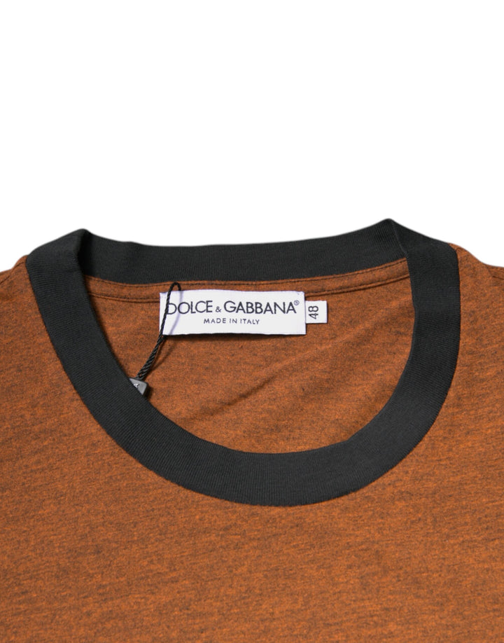 Dolce &amp; Gabbana Brown Dg Logo Polyester Crew Neck T-shirt