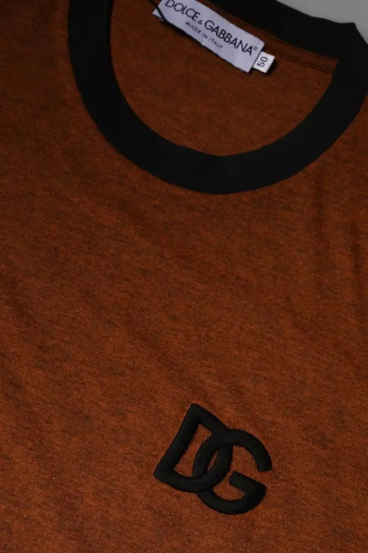 Dolce &amp; Gabbana Brown DG Logo Polyester Crew Neck T-shirt