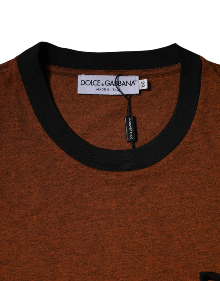 Dolce &amp; Gabbana Brown DG Logo Polyester Crew Neck T-shirt