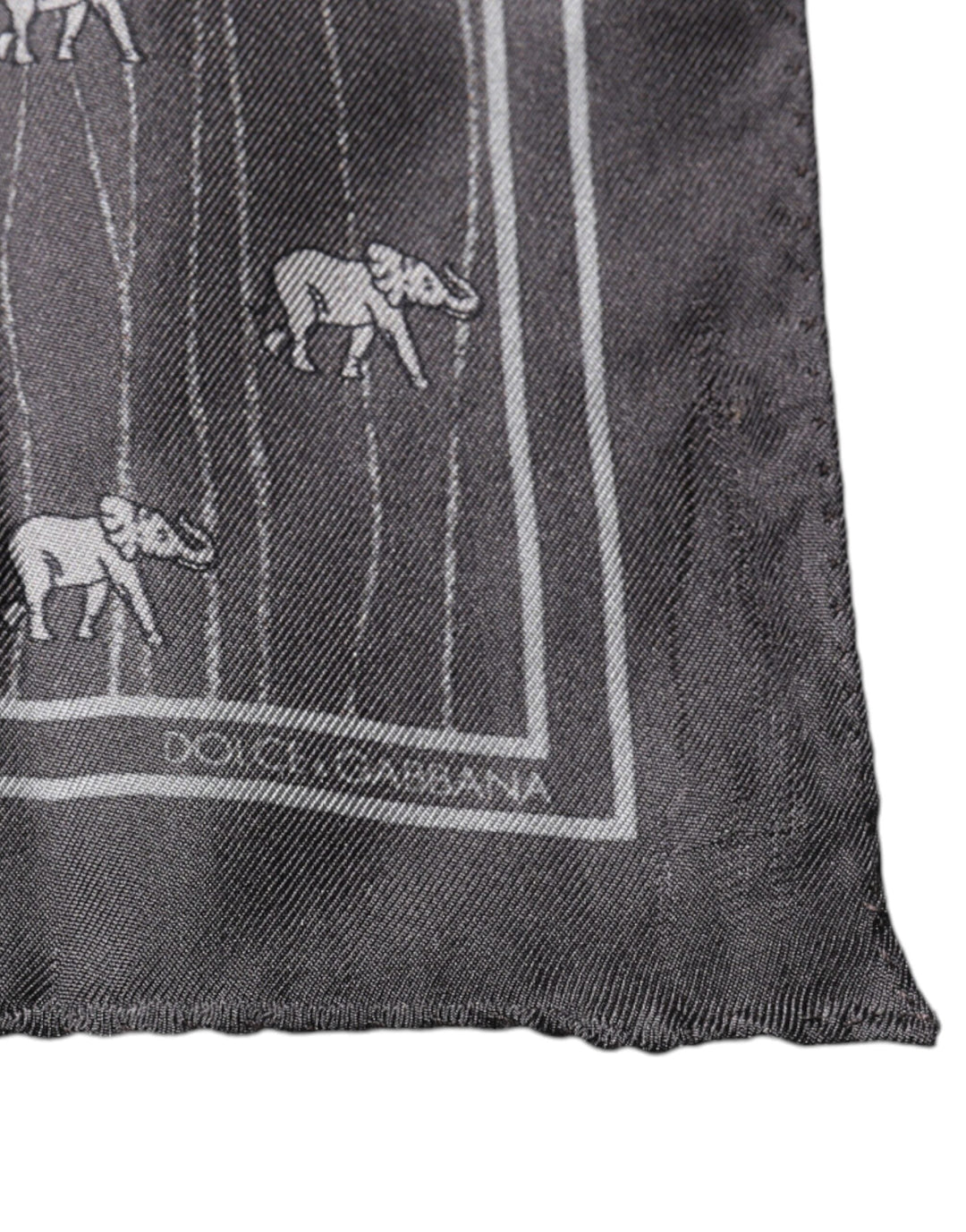 Dolce &amp; Gabbana Brown Elephant Fantasy Handkerchief Scarf
