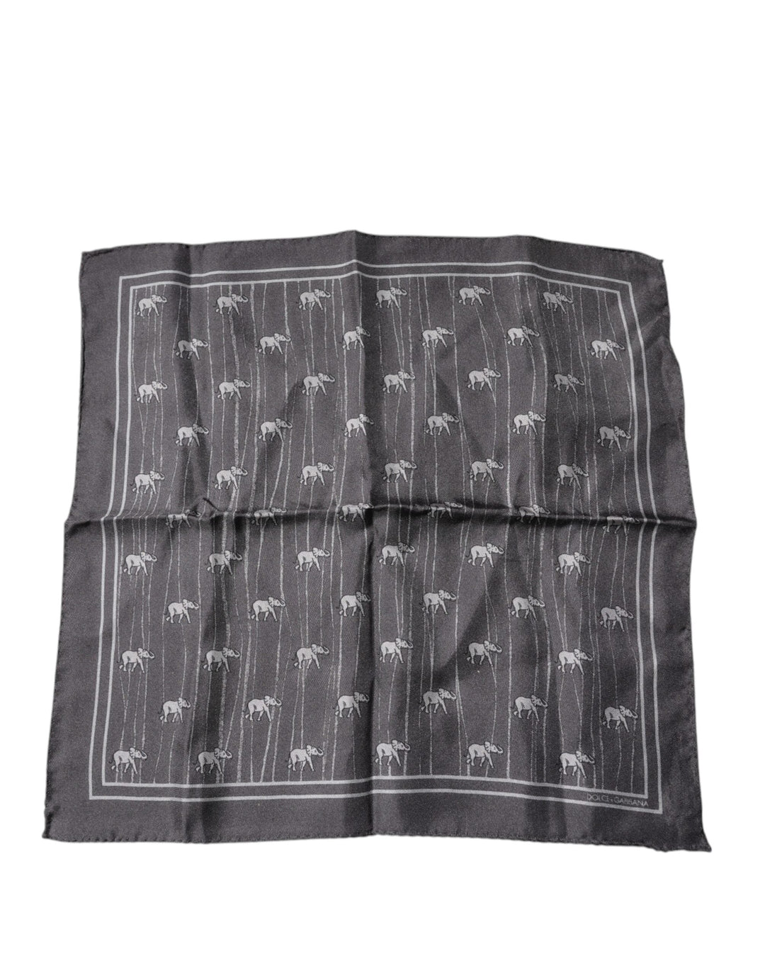 Dolce &amp; Gabbana Brown Elephant Fantasy Handkerchief Scarf
