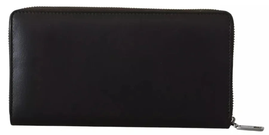 Dolce &amp; Gabbana Brown Exotic Leather Zip Around Continental Clutch Wallet