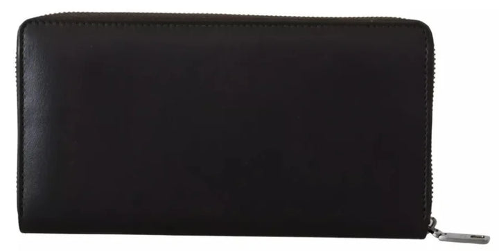 Dolce &amp; Gabbana Brown Exotic Leather Zip Around Continental Clutch Wallet