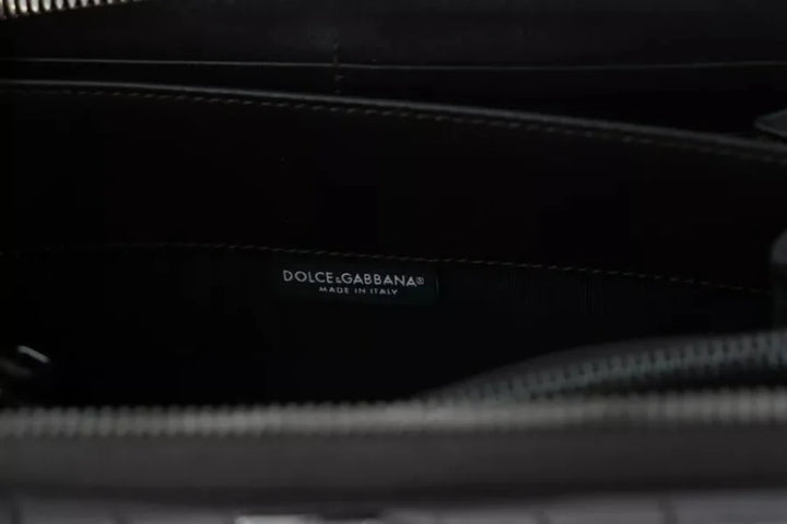 Dolce &amp; Gabbana Brown Exotic Leather Zip Around Continental Clutch Wallet