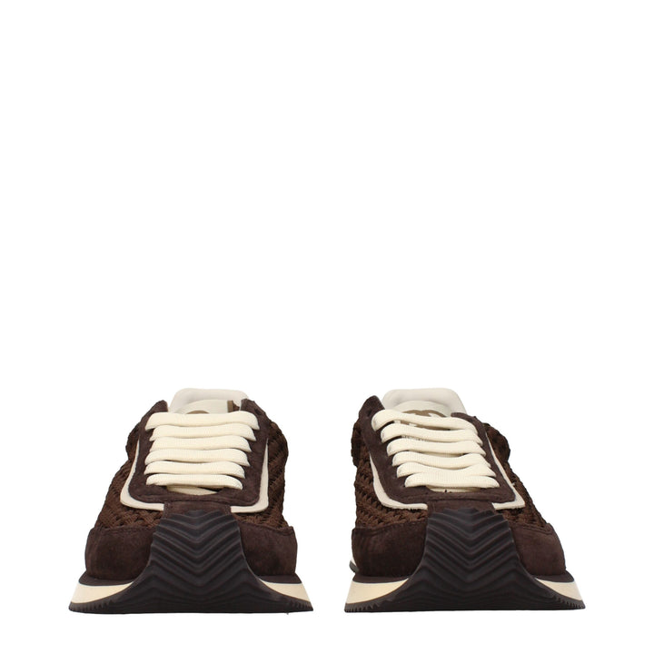 Dolce &amp; Gabbana Brown Fabric Low Top Sneakers
