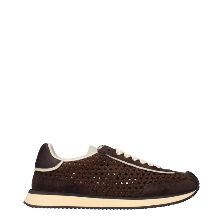 Dolce &amp; Gabbana Brown Fabric Low Top Sneakers