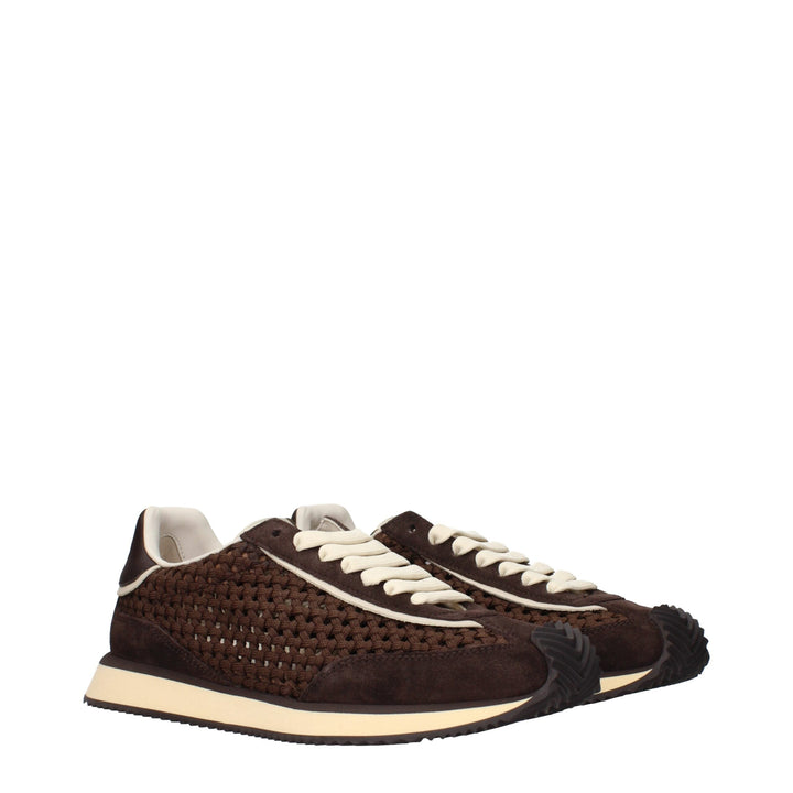 Dolce &amp; Gabbana Brown Fabric Low Top Sneakers