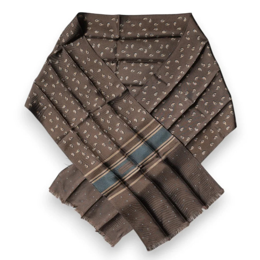 Dolce &amp; Gabbana Brown Fantasy Silk Neck Wrap Shawl Scarf