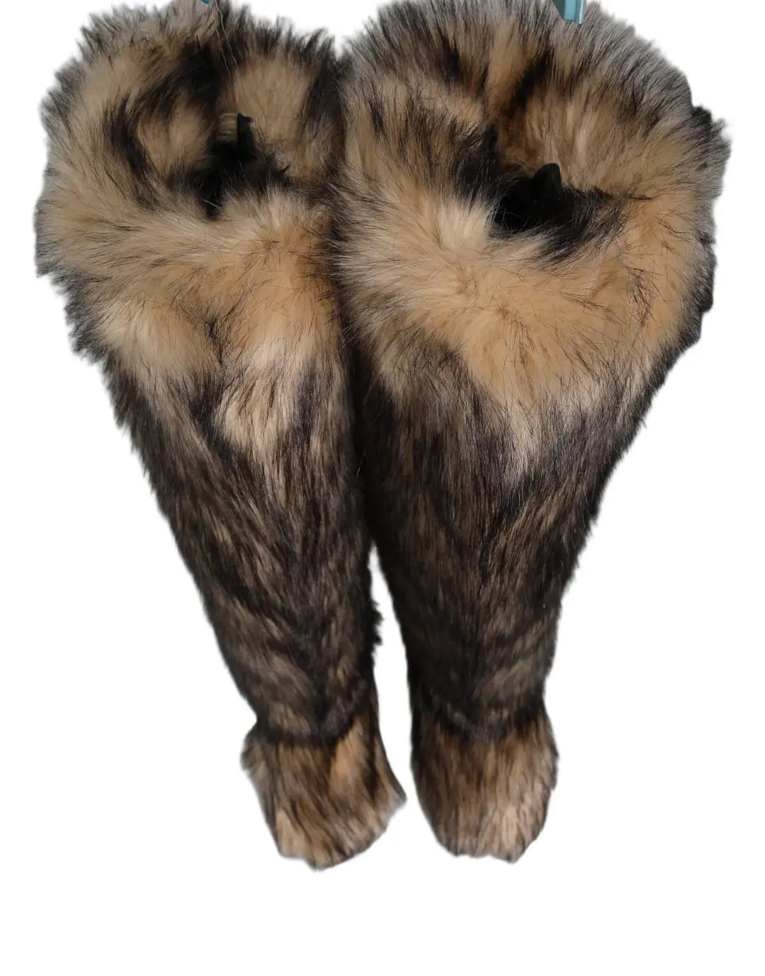 Dolce &amp; Gabbana Brown Faux Skim Ski Fur Knee High Boots Shoes