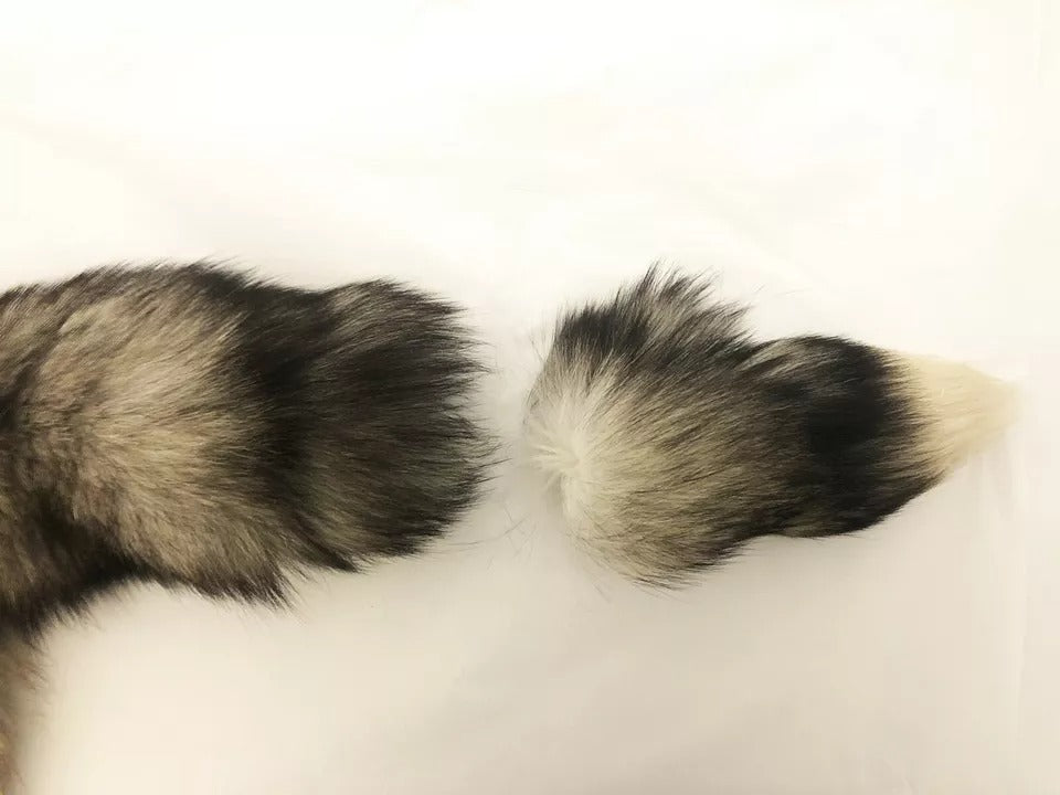 Dolce &amp; Gabbana Brown Fox Tail Fur Shawl Neck Wrap Cover Collar Scarf