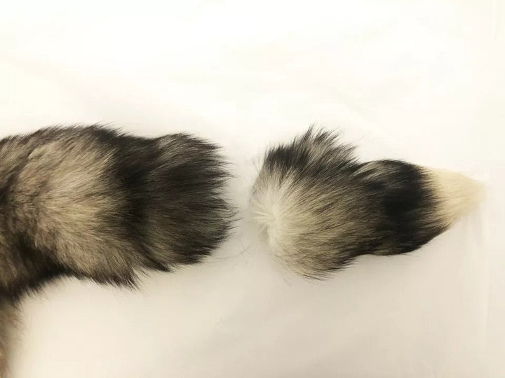 Dolce &amp; Gabbana Brown Fox Tail Fur Shawl Neck Wrap Cover Collar Scarf