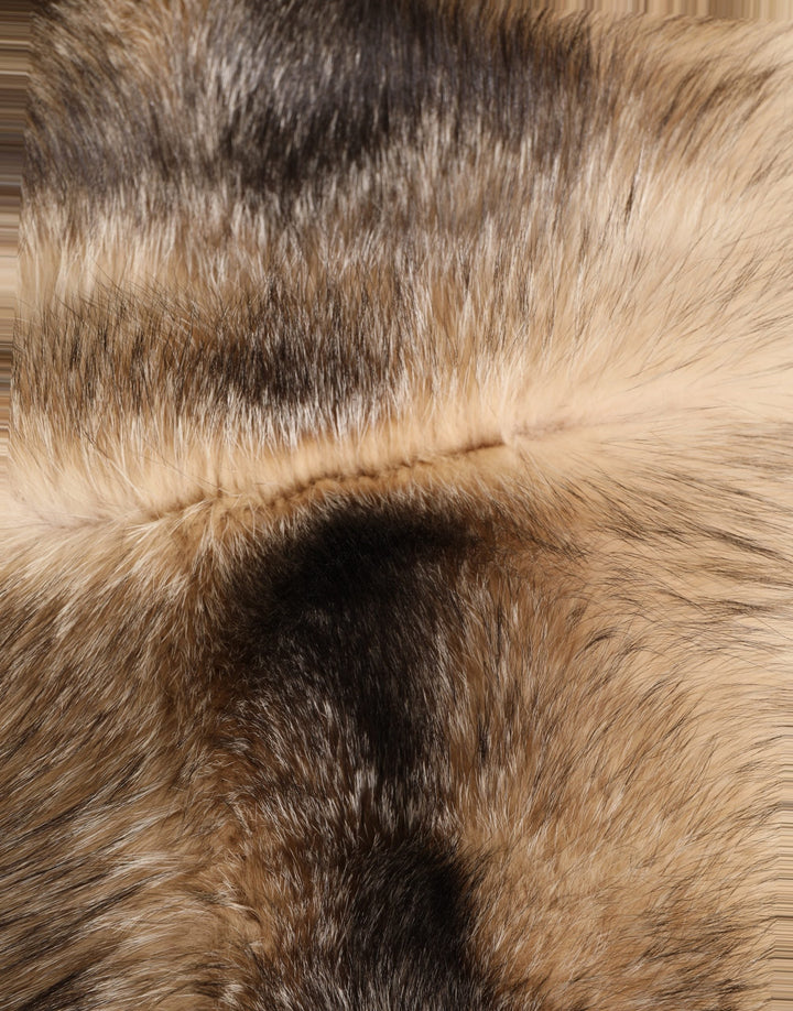 Dolce &amp; Gabbana Brown Frost Fox Fur Neck Warmer Winter Scarf