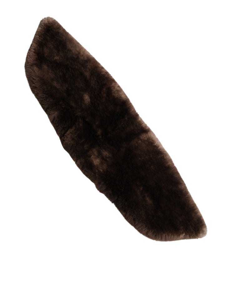 Dolce &amp; Gabbana Brown Fur Shoulder Collar Neck Wrap 60cm x 14cm Scarf
