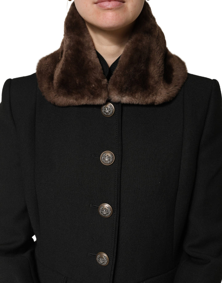 Dolce &amp; Gabbana Brown Fur Shoulder Collar Neck Wrap 60cm x 14cm Scarf