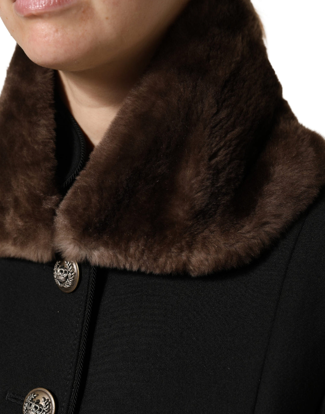 Dolce &amp; Gabbana Brown Fur Shoulder Collar Neck Wrap 60cm x 14cm Scarf
