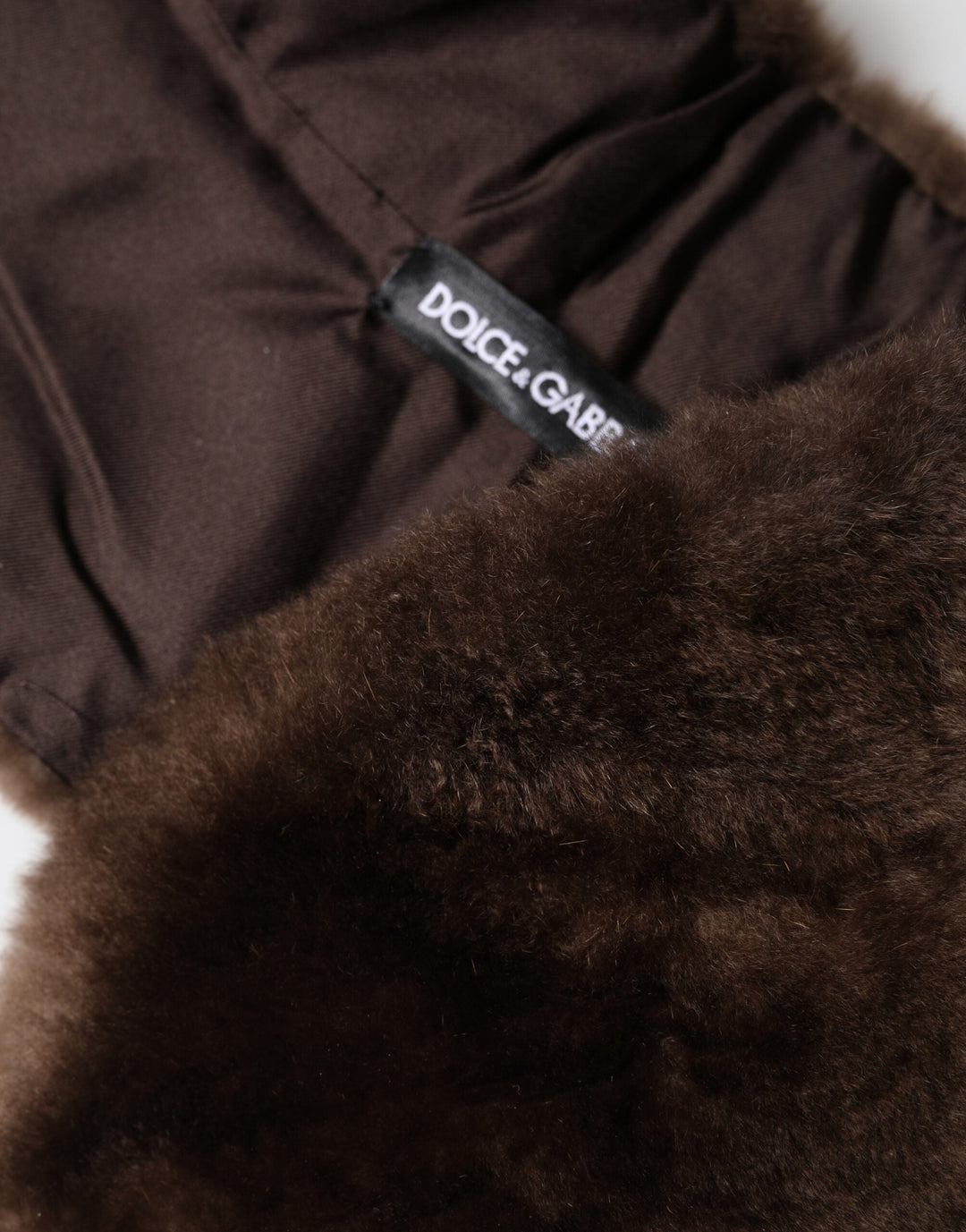 Dolce &amp; Gabbana Brown Fur Shoulder Collar Neck Wrap 60cm x 14cm Scarf
