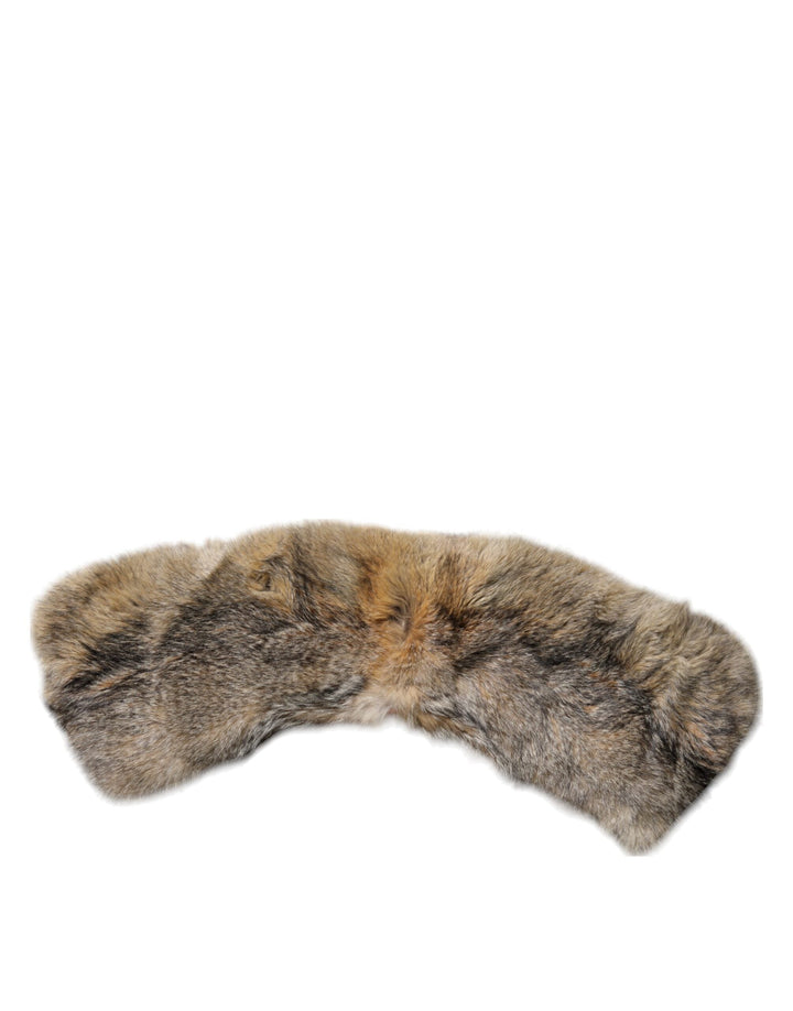 Dolce &amp; Gabbana Brown Fur Shoulder Collar Neck Wrap Scarf