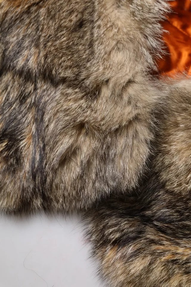 Dolce &amp; Gabbana Brown Fur Shoulder Collar Neck Wrap Scarf