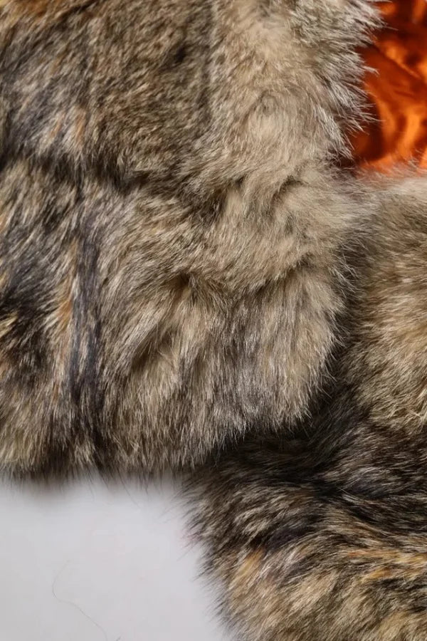 Dolce &amp; Gabbana Brown Fur Shoulder Collar Neck Wrap Scarf