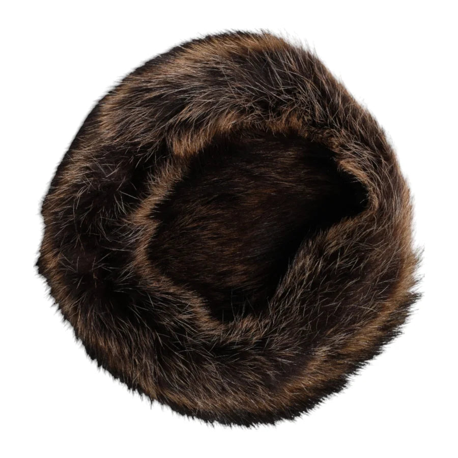 Dolce &amp; Gabbana Brown Fur Women Bucket Hat