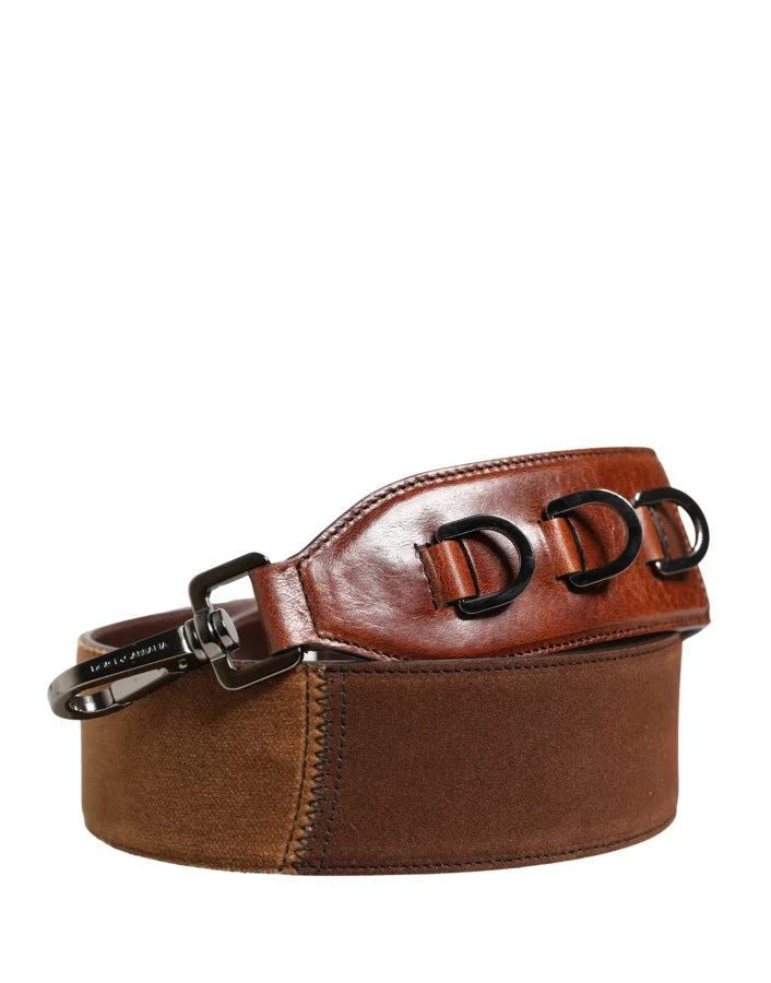 Dolce &amp; Gabbana Brown Horse Velvet Leather Bag Accessory Shoulder Strap